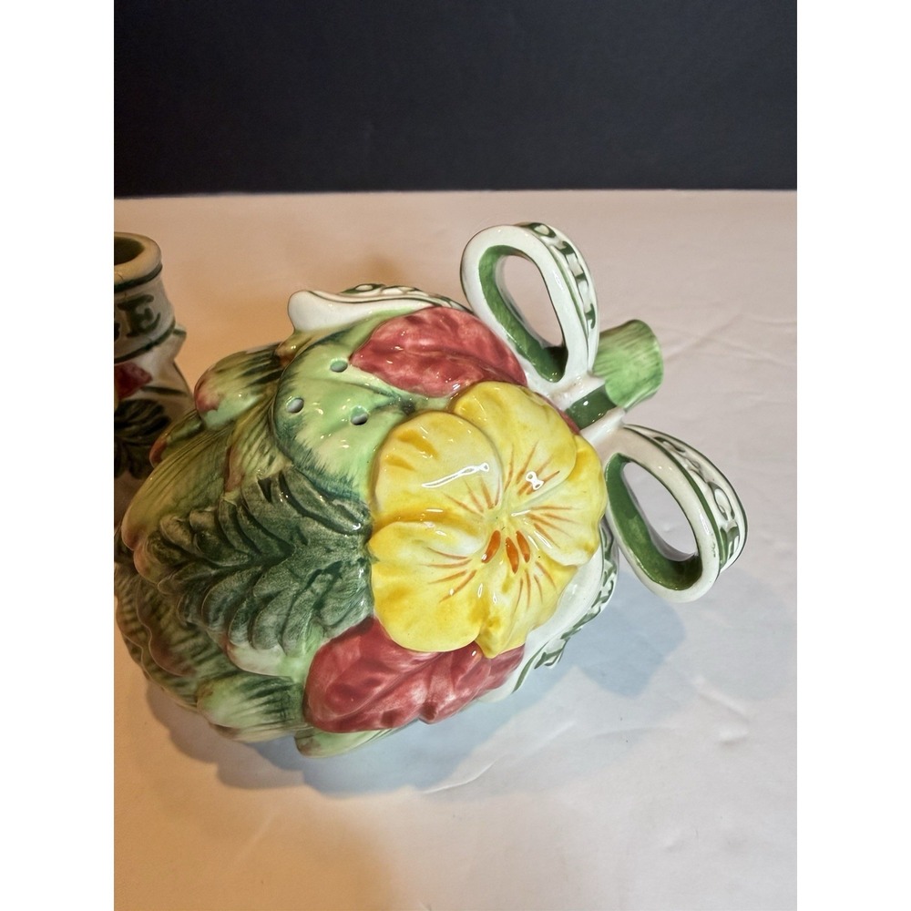 Vtg Fitz & Floyd Herb Garden Dill Sage Salt Pepper Shakers Artichoke Asparagus - Picture 4 of 14